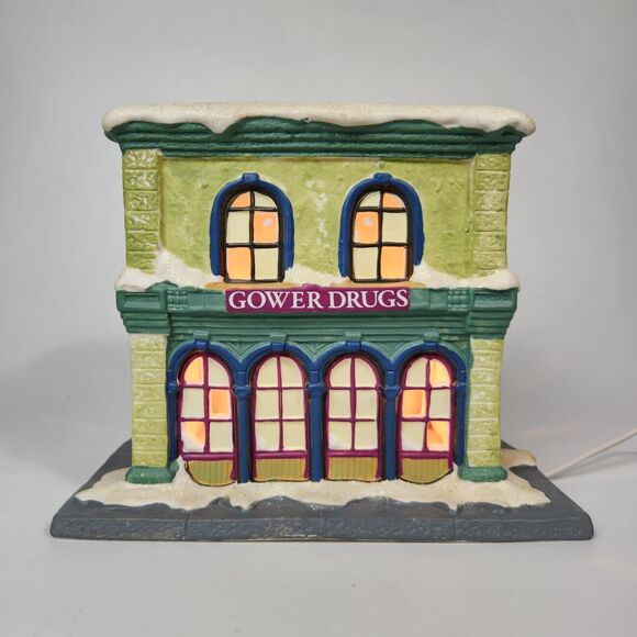 Enesco Its A Wonderful Life Village Gower Drugs Light Up Christmas Decorations‎ - Picture 3 of 15